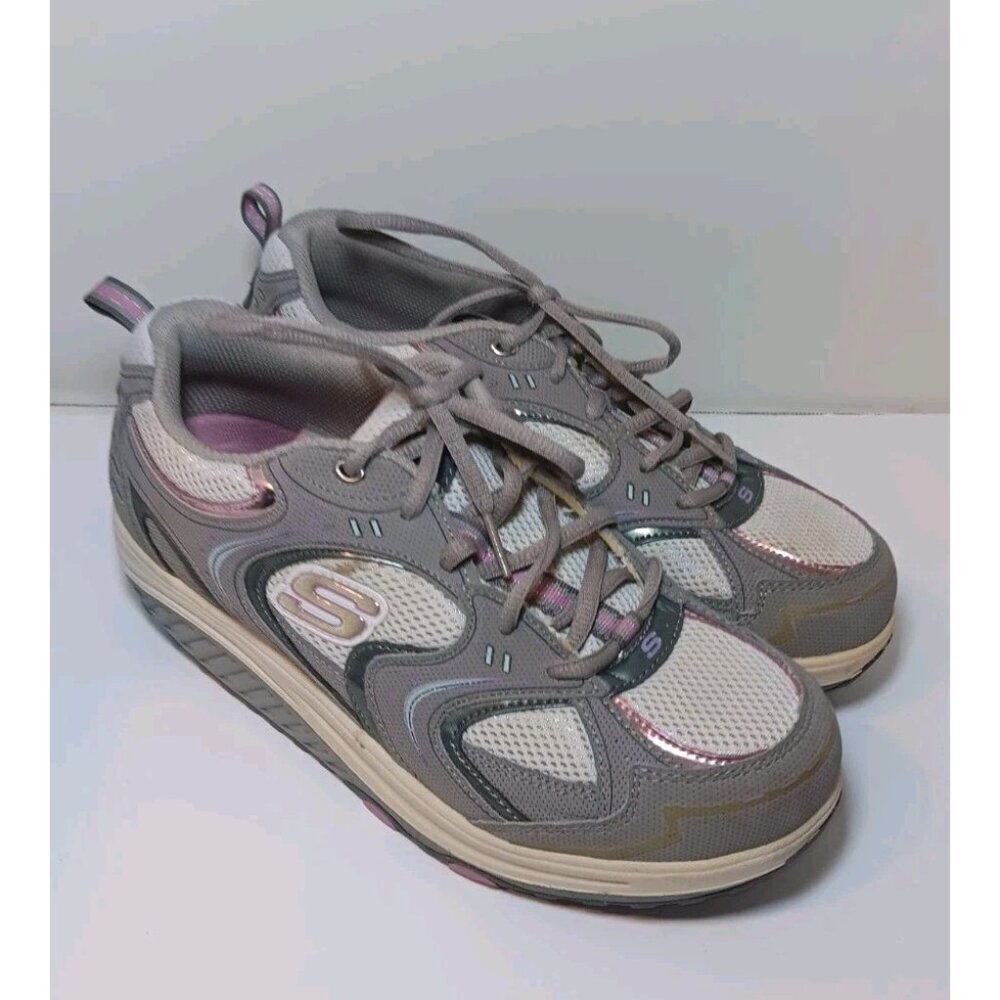 Women's Skechers Shape Ups 11806 GYPK Gray Pink Size 9 Active
